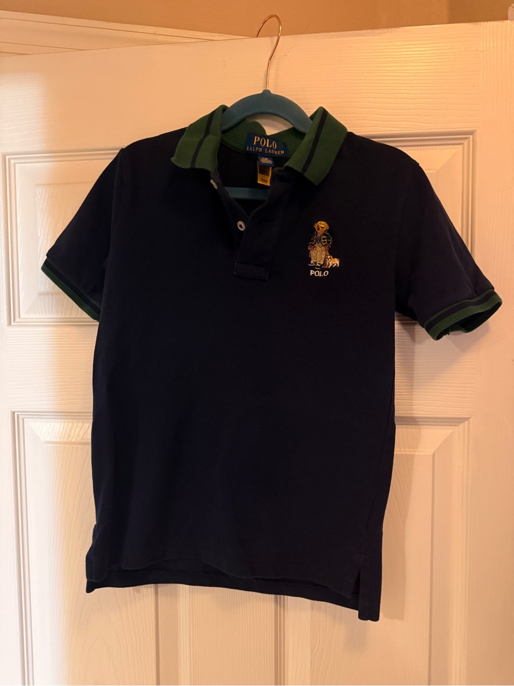 Polo by Ralph Lauren Navy Polo with Green Trim - Kids
